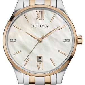 Bulova Damklocka 98P150 Diamond Silverfärgad/Roséguldstonat stål