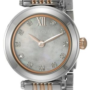 Bulova Damklocka 98P156 Diamond Grå/Roséguldstonat stål Ø20 mm