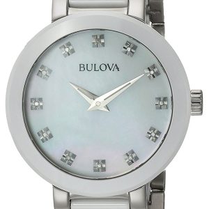 Bulova Damklocka 98P158 Vit/Stål Ø28 mm