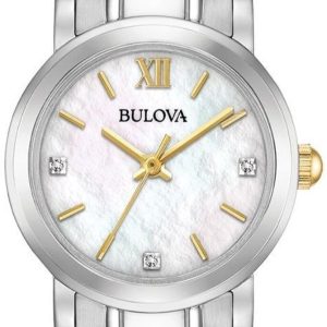 Bulova Damklocka 98P164 Diamond Vit/Stål Ø26 mm