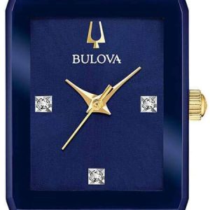 Bulova Damklocka 98P177 Blå/Gulguldtonat stål