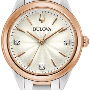 Bulova Damklocka 98P200 Sutton Vit/Roséguldstonat stål Ø28 mm