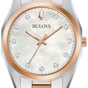 Bulova Damklocka 98P207 Surveyor Vit/Roséguldstonat stål Ø30.5 mm