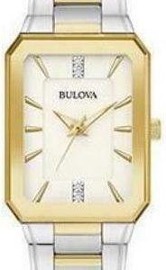 Bulova Damklocka 98P209 Classic Vit/Gulguldtonat stål