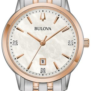 Bulova Damklocka 98P213 Sutton Vit/Stål Ø31 mm