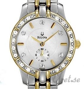 Bulova Damklocka 98R103 Diamonds Dam Vit/Stål Ø30 mm