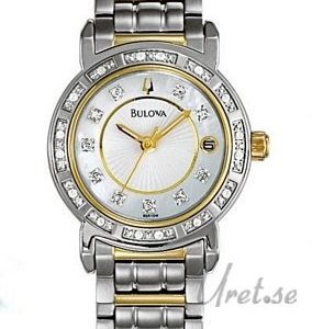 Bulova Damklocka 98R104 Diamonds Dam Vit/Stål Ø26 mm