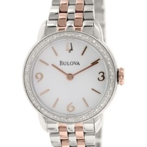 Bulova Damklocka 98R182 Vit/Stål Ø28 mm