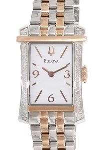 Bulova Damklocka 98R186 Vit/Stål Ø31 mm