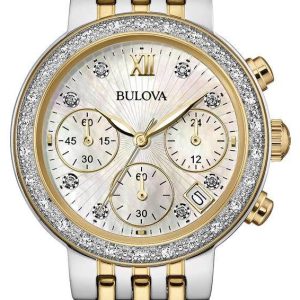 Bulova Damklocka 98R214 Diamond Silverfärgad/Stål Ø30 mm