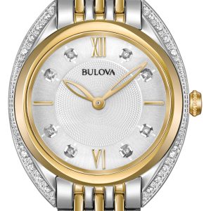 Bulova Damklocka 98R229 Diamond Silverfärgad/Gulguldtonat stål Ø30