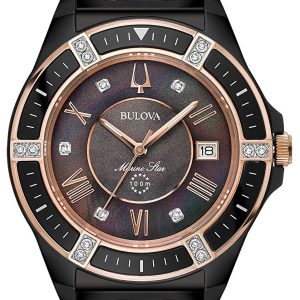 Bulova Damklocka 98R242 Svart/Roséguldstonat stål Ø37 mm