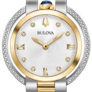 Bulova Damklocka 98R246 Diamond Silverfärgad/Gulguldtonat stål Ø35