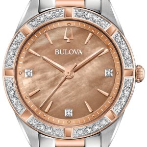 Bulova Damklocka 98R264 Diamond Bronsfärgad/Roséguldstonat stål