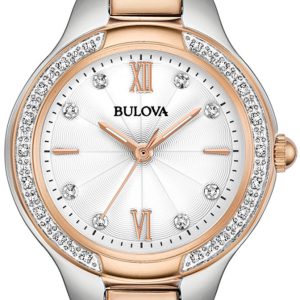 Bulova Damklocka 98R272 Vit/Roséguldstonat stål Ø28 mm