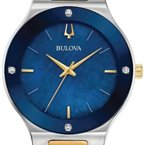 Bulova Damklocka 98R273 Blå/Gulguldtonat stål Ø32 mm