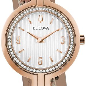 Bulova Damklocka 98R279 Rhapsody Vit/Läder Ø30 mm