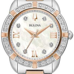 Bulova Damklocka 98R291 Classic Vit/Roséguldstonat stål Ø27 mm