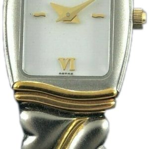 Bulova Damklocka 98T26 Vit/Gulguldtonat stål