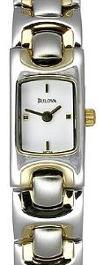 Bulova Damklocka 98T54 Dress Vit/Gulguldtonat stål