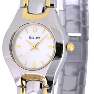 Bulova Damklocka 98T84 Dress Vit/Gulguldtonat stål Ø23 mm