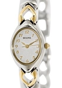 Bulova Damklocka 98V02 Dress Vit/Gulguldtonat stål