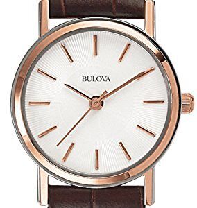 Bulova Damklocka 98V31 Dress Vit/Läder Ø25 mm