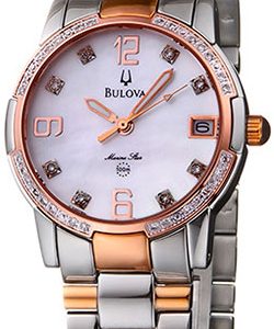 Bulova Damklocka 98W14 Marine Star Vit/Roséguldstonat stål Ø30 mm