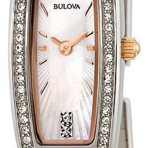 Bulova Damklocka 98X110 Crystal Silverfärgad/Stål