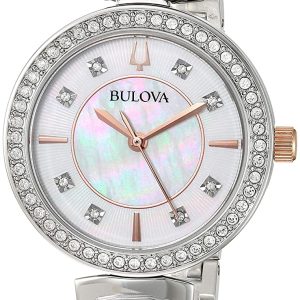 Bulova Damklocka 98X121 Vit/Stål Ø29.8 mm