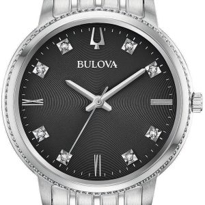 Bulova Diamond Damklocka 96P205 Svart/Stål Ø32 mm