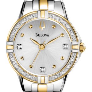 Bulova Diamond Damklocka 98R166 Silverfärgad/Gulguldtonat stål Ø26