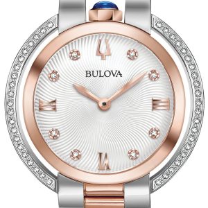 Bulova Diamond Damklocka 98R247 Silverfärgad/Roséguldstonat stål