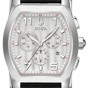 Bulova Herrklocka 63B145 Accutron Silverfärgad/Läder