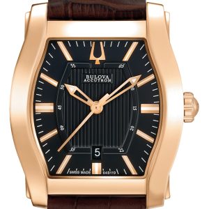 Bulova Herrklocka 64B119 Accutron Svart/Läder