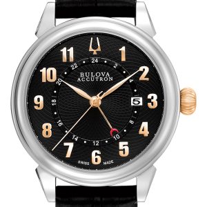 Bulova Herrklocka 65B145 Accutron Svart/Läder Ø42 mm