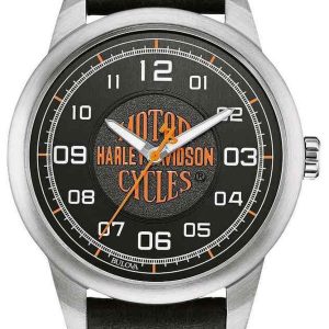 Bulova Herrklocka 76A155 Harley-Davidson Svart/Läder