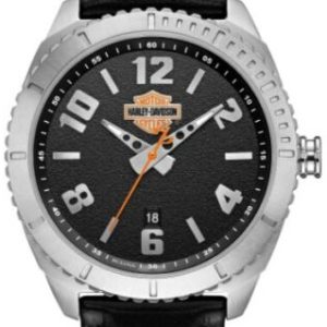 Bulova Herrklocka 76B181 Harley-Davidson Svart/Läder Ø44 mm