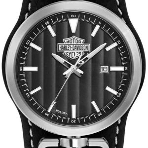 Bulova Herrklocka 76B185 Harley-Davidson Grå/Läder Ø41 mm