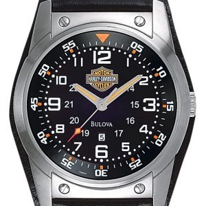 Bulova Herrklocka 76B31 Harley-Davidson Svart/Läder Ø40 mm