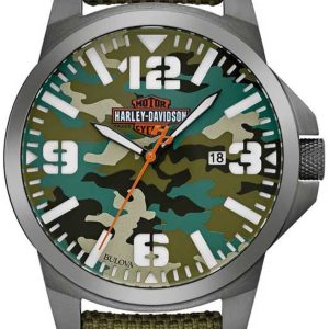 Bulova Herrklocka 78B157 Harley-Davidson Flerfärgad/Läder Ø42 mm