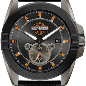 Bulova Herrklocka 78B182 Harley-Davidson Svart/Läder Ø44 mm