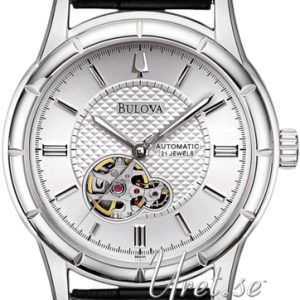 Bulova Herrklocka 96A111 Mechanical Vit/Läder Ø43 mm