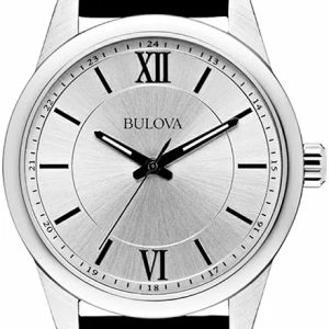 Bulova Herrklocka 96A152 Silverfärgad/Läder Ø41 mm