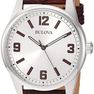 Bulova Herrklocka 96A153 Silverfärgad/Läder Ø40 mm