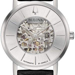 Bulova Herrklocka 96A278 Silverfärgad/Läder Ø42 mm