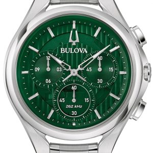 Bulova Herrklocka 96A297 Curv Grön/Stål Ø45 mm