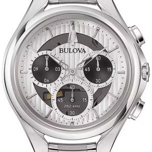 Bulova Herrklocka 96A301 Chronograph Vit/Stål Ø45 mm