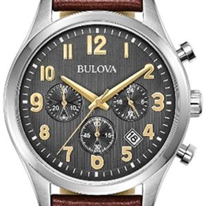 Bulova Herrklocka 96B301 Grå/Läder Ø41 mm