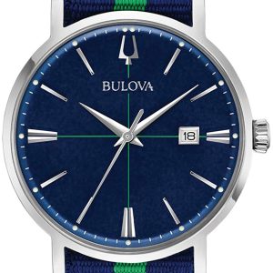 Bulova Herrklocka 96B316 Aerojet Blå/Textil Ø39 mm